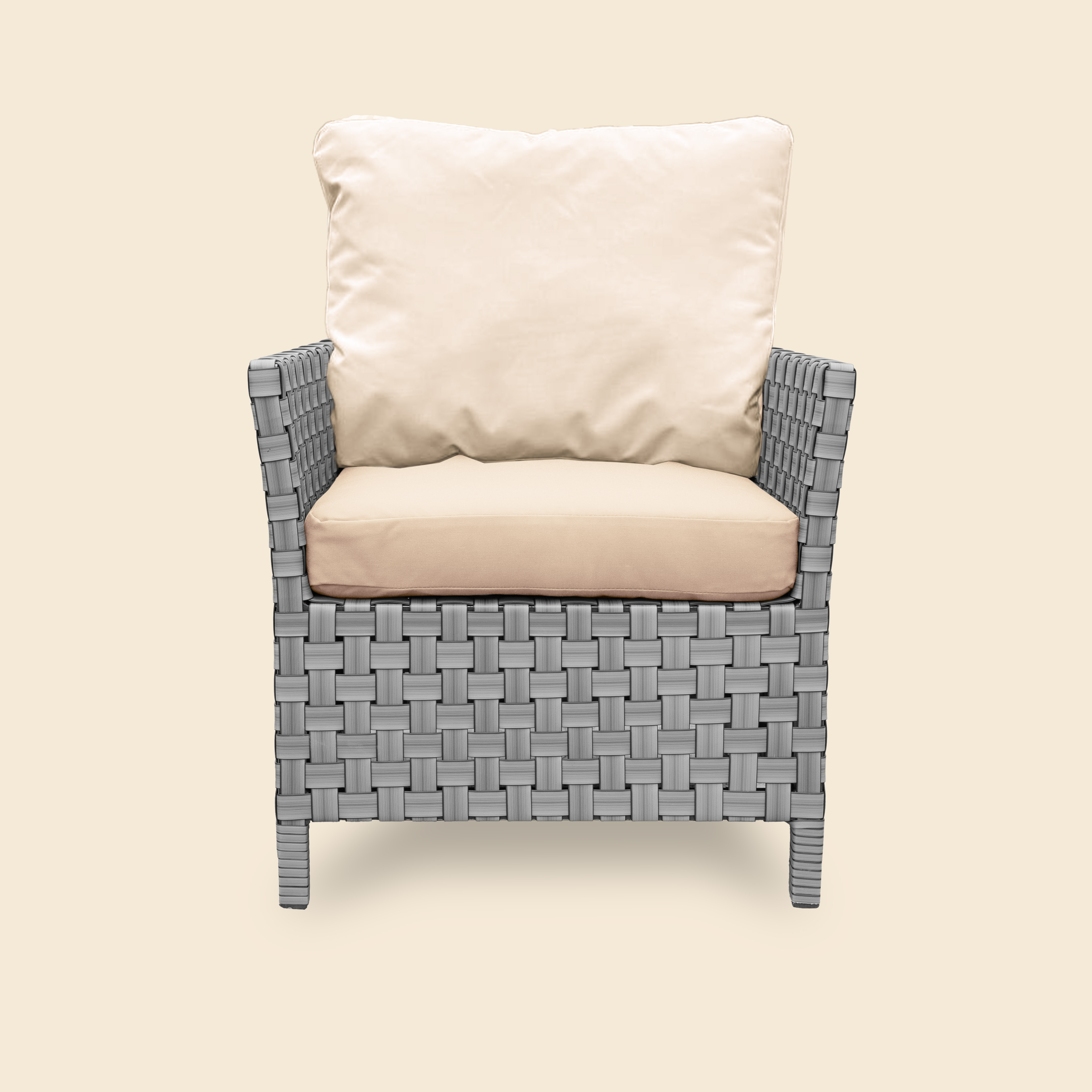 Кресло плетёное из ротанга EviLine, STILO, серый, 76х70х75 см
