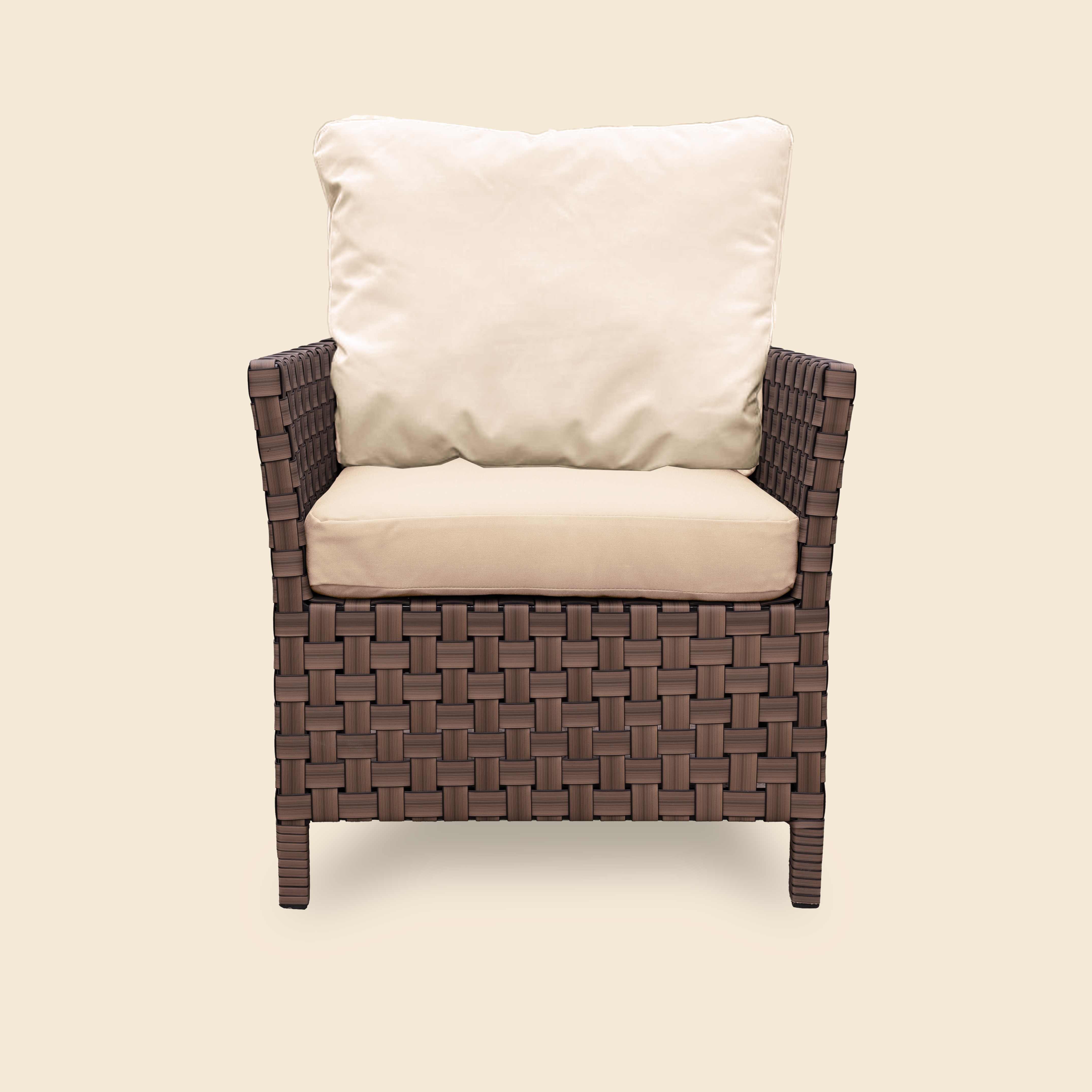 Кресло плетёное из ротанга EviLine, STILO, корица, 76х70х75 см