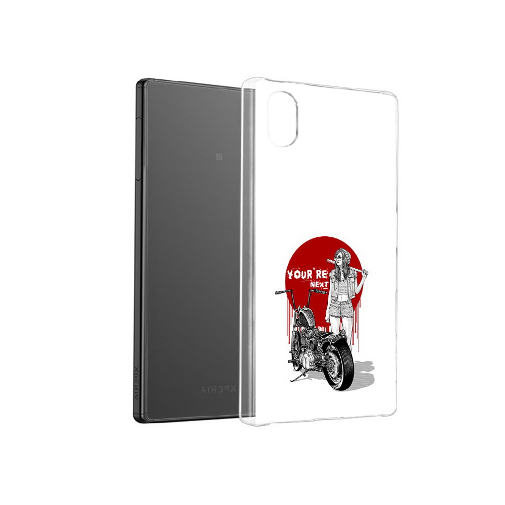 Чехол MyPads Tocco для Sony Xperia X девушка с мотоциклом