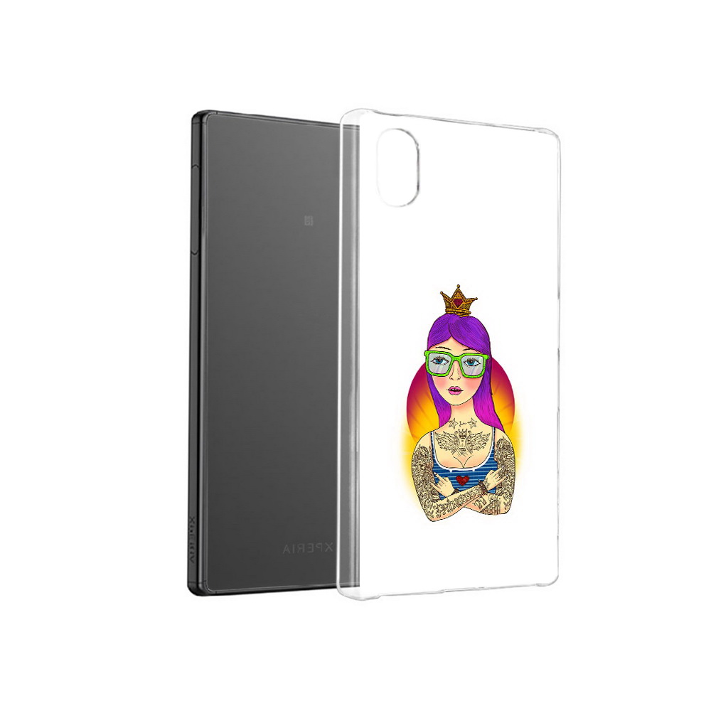 

Чехол MyPads Tocco для Sony Xperia X девушка в татуировках с короной, Прозрачный, Tocco