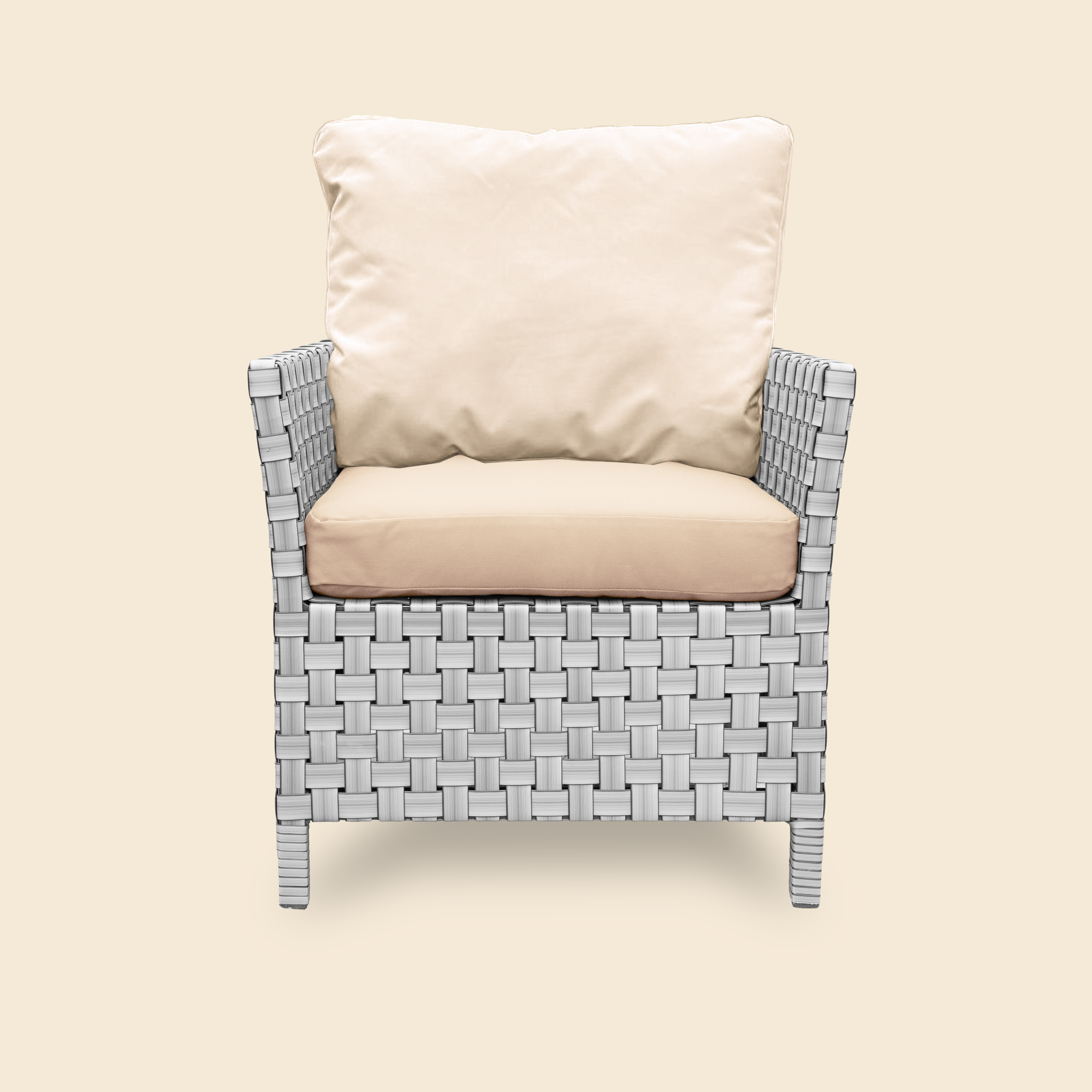 Кресло плетёное из ротанга EviLine, STILO, белый, 76х70х75 см