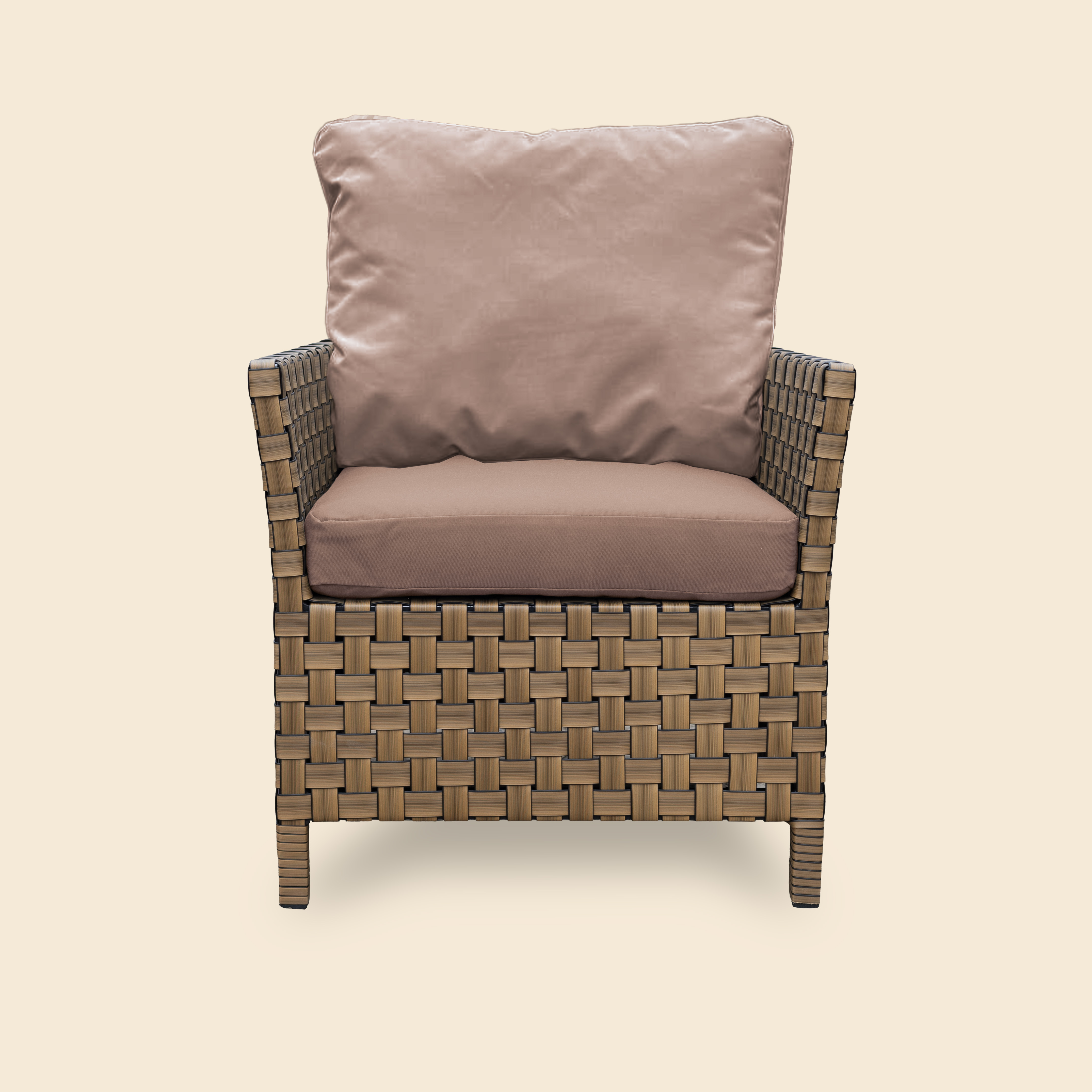 Кресло плетёное из ротанга EviLine, STILO, бежевый, 76х70х75 см
