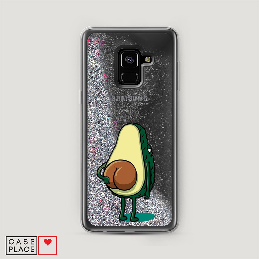 

Жидкий чехол с блестками "Попа авокадо" на Samsung Galaxy A8 2018, 25491-1