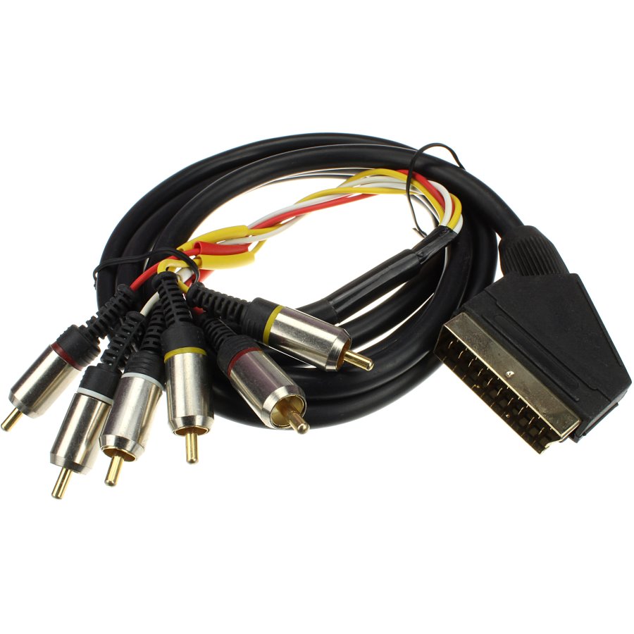 

Шнур 6RCA-SCART 2м REXANT Gold metall