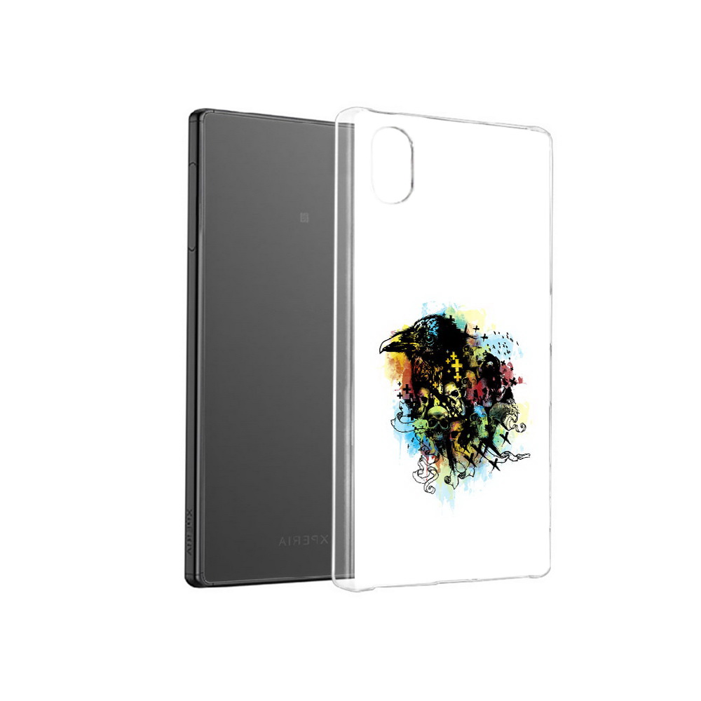 

Чехол MyPads Tocco для Sony Xperia X ворон и черепа, Прозрачный, Tocco