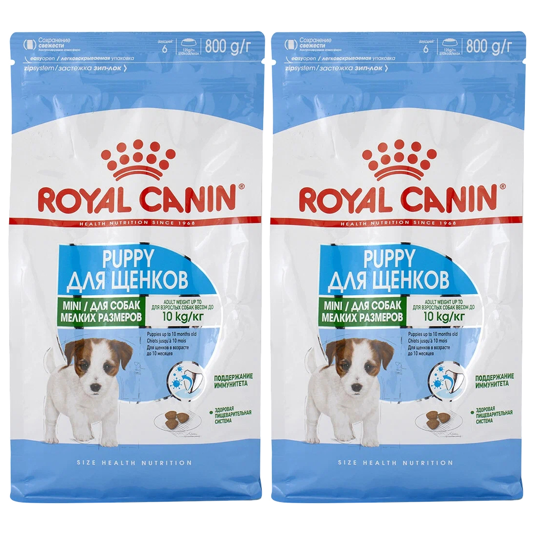 

Сухой корм для щенков ROYAL CANIN MINI PUPPY для маленьких пород, 2шт по 0,8кг