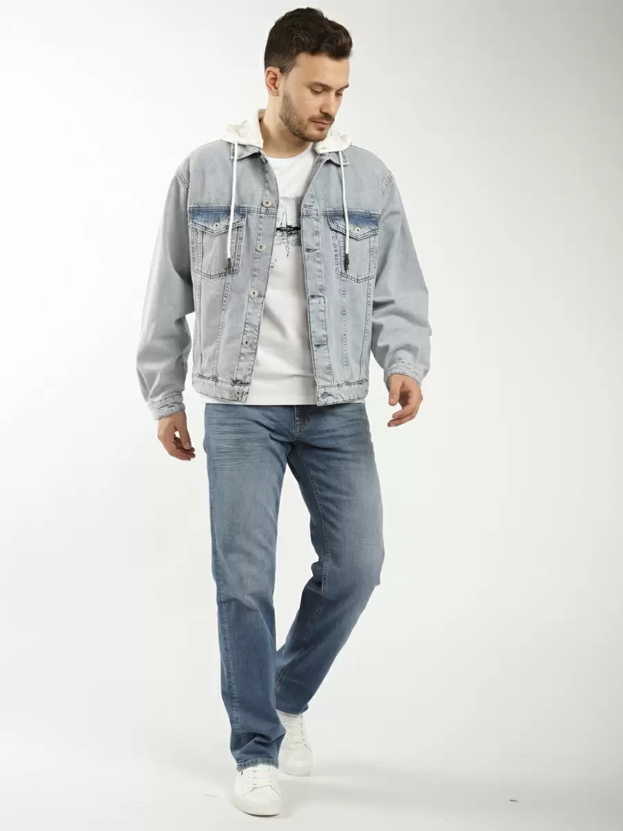

Джинсовая куртка мужская A PASSION PLAY SQ74161 голубая 2XL, Голубой, SQ74161