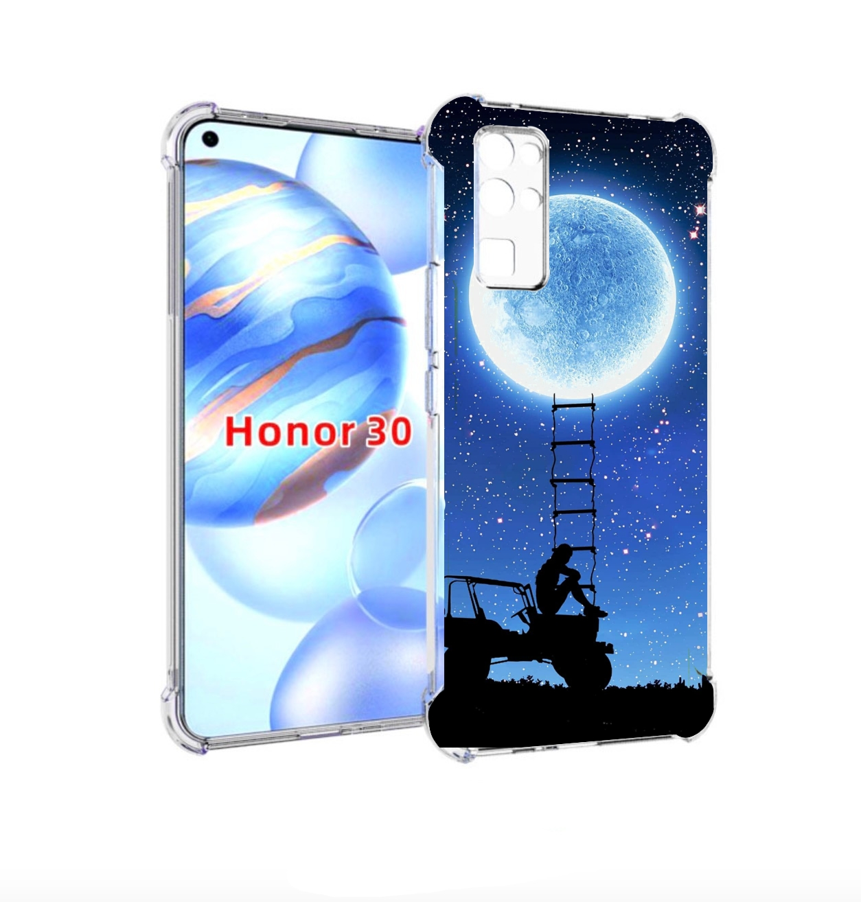 

Чехол бампер MyPads Машина-на-лун для Honor 30 (BMH-AN10) против, Прозрачный, Tocco