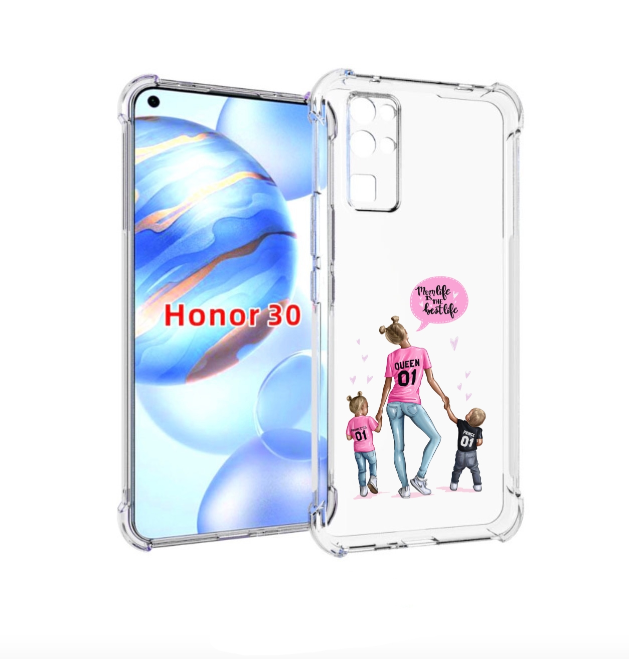 

Чехол бампер MyPads Мама-королева женский для Honor 30 (BMH-AN10, Прозрачный, Tocco