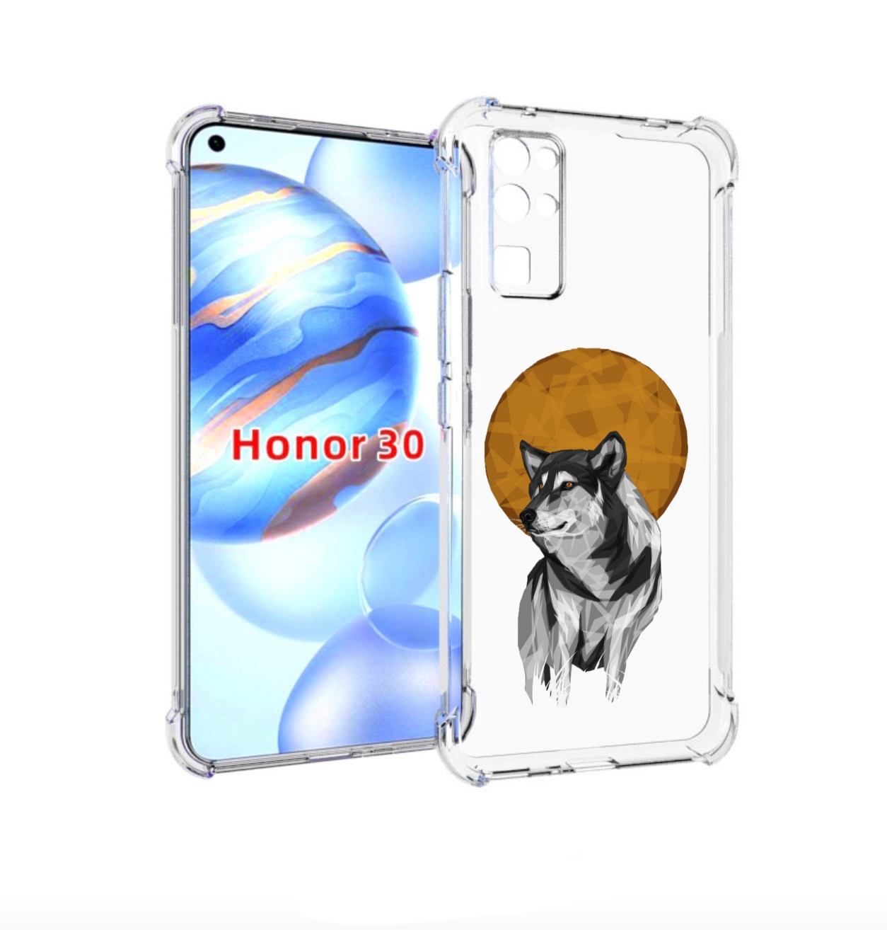 

Чехол бампер MyPads Лунный волк для Honor 30 (BMH-AN10) противоу, Прозрачный, Tocco