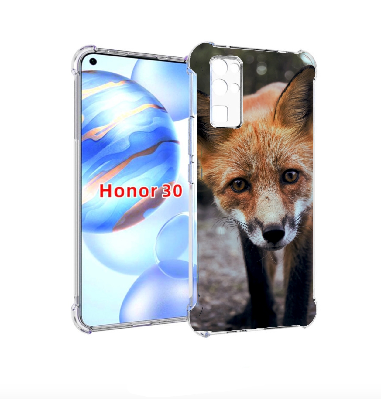 Чехол бампер MyPads Лисица для Honor 30 (BMH-AN10) противоударный