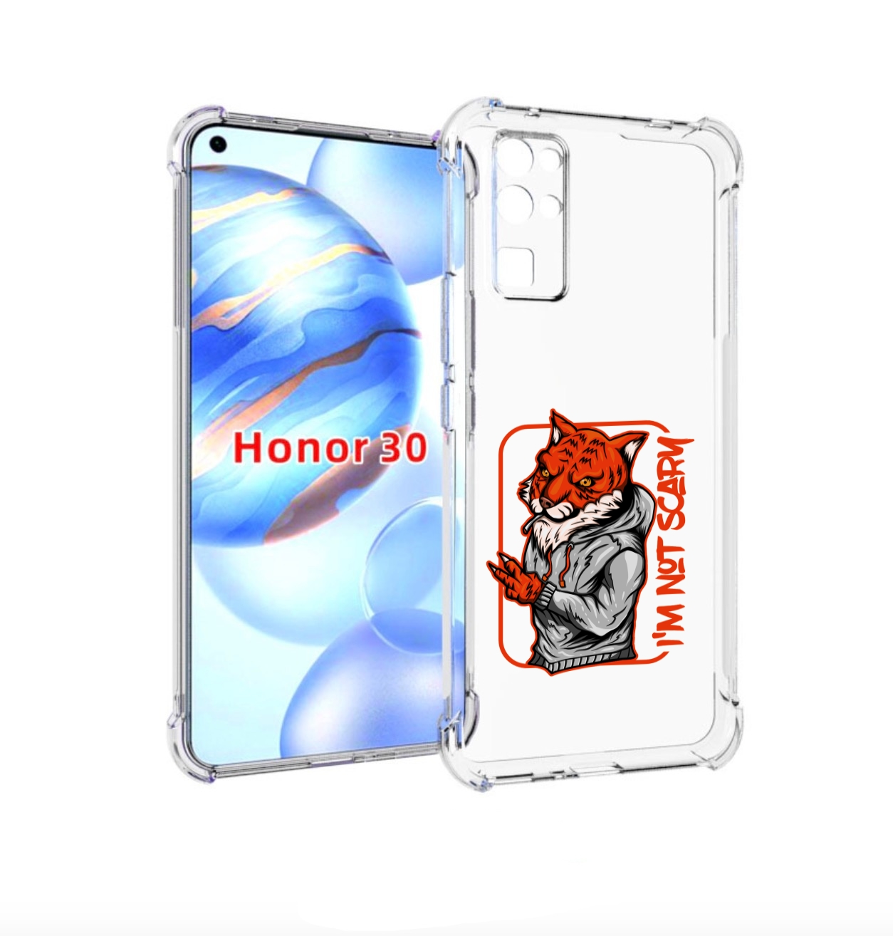 

Чехол бампер MyPads Лис для Honor 30 (BMH-AN10) противоударный, Прозрачный, Tocco