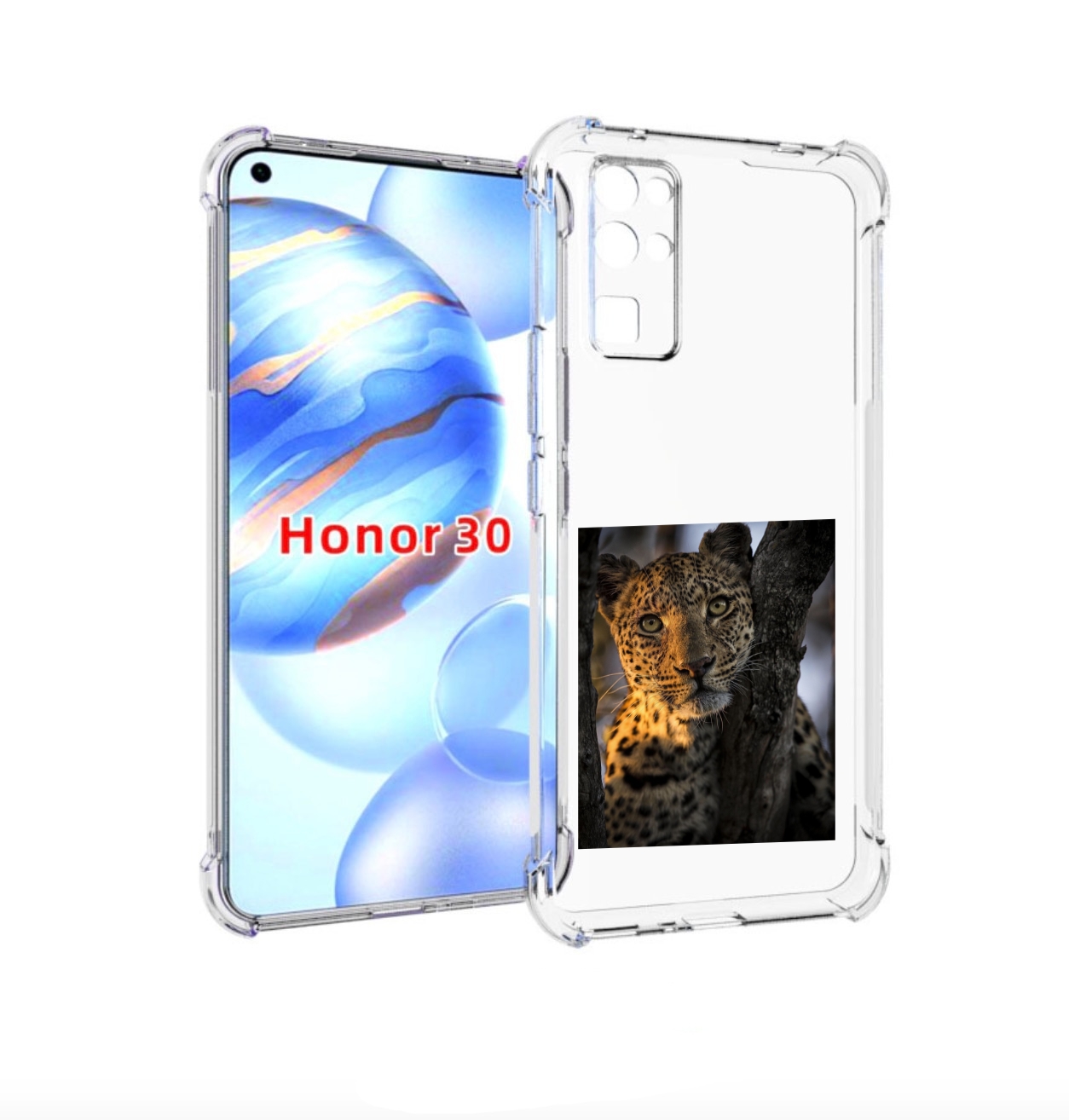Чехол бампер MyPads Леопард для Honor 30 (BMH-AN10) противоударный