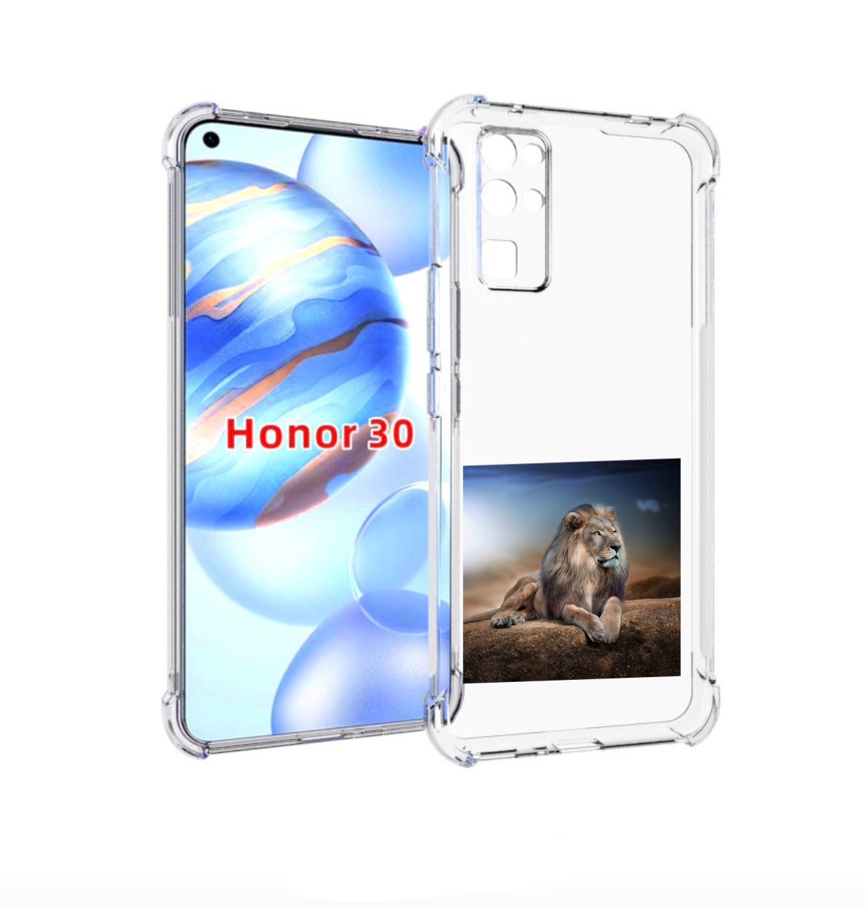 

Чехол бампер MyPads Лев-наблюдает для Honor 30 (BMH-AN10) против, Прозрачный, Tocco