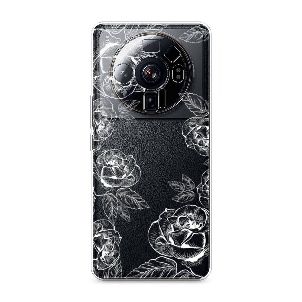 

Чехол на Xiaomi 12S Ultra "Розы графика", Черный;серый, 314550-2
