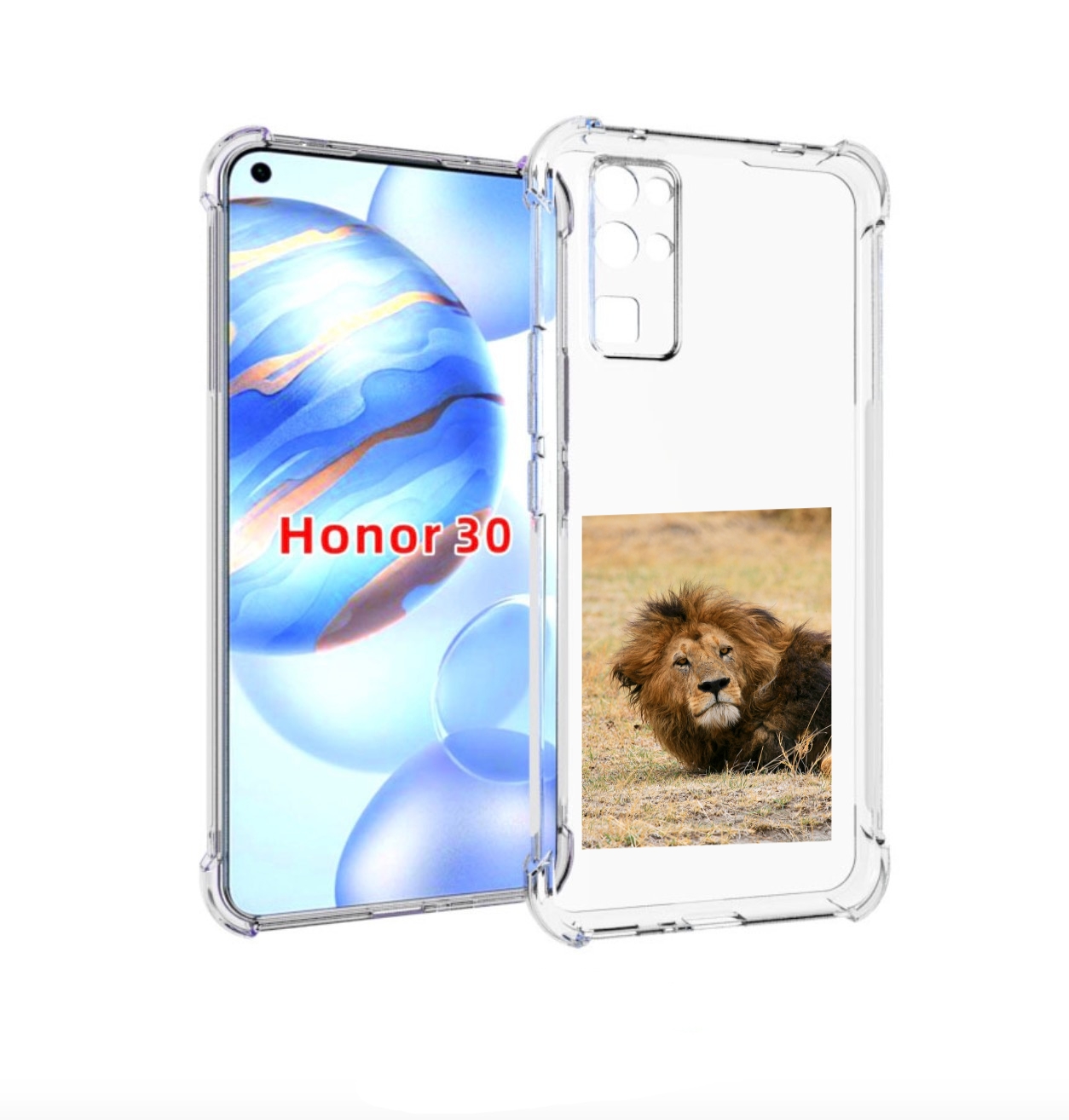 

Чехол бампер MyPads Лев-лежит мужской для Honor 30 (BMH-AN10) пр, Прозрачный, Tocco