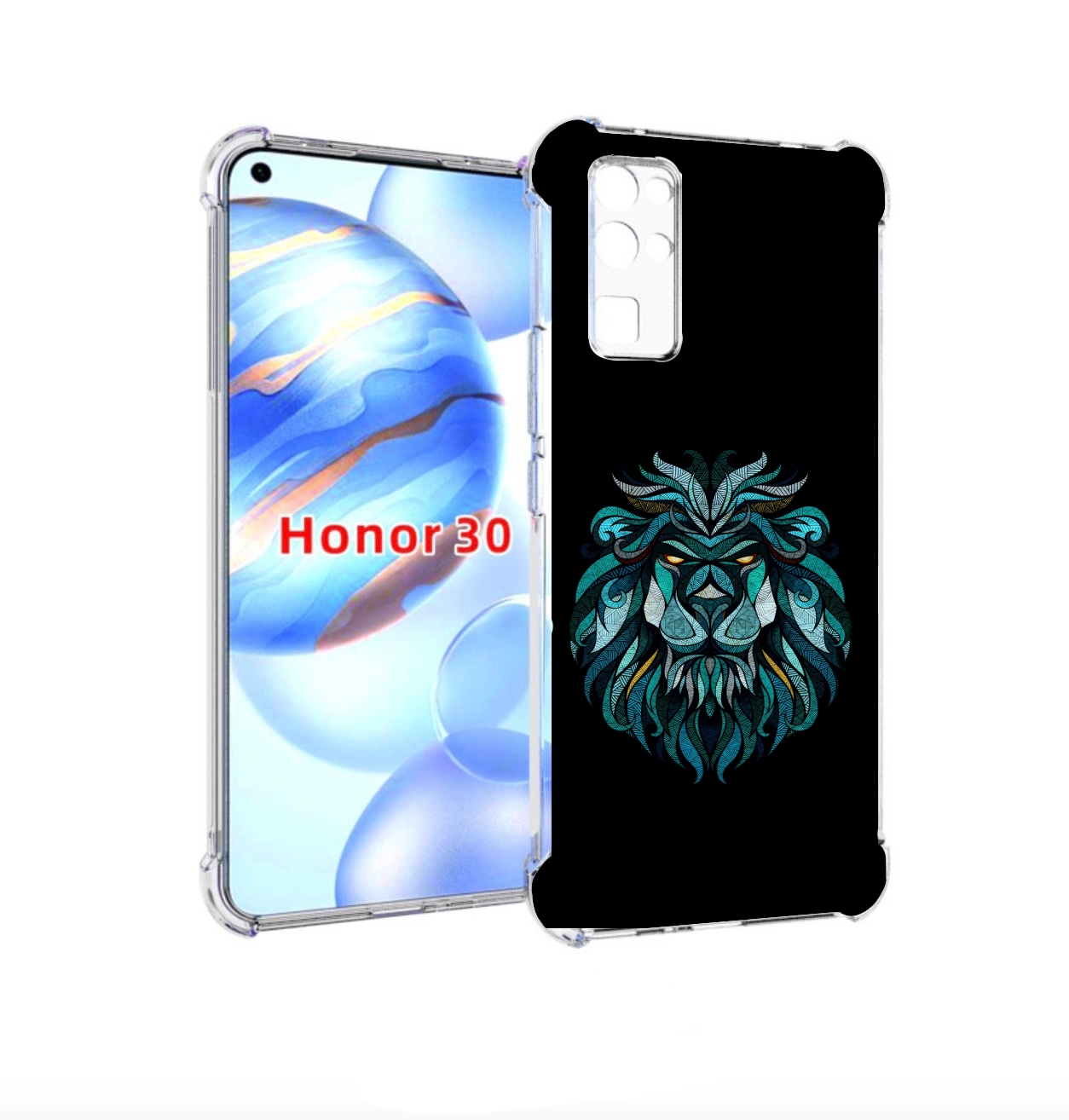 

Чехол бампер MyPads Лев-красивый-зеленый для Honor 30 (BMH-AN10), Прозрачный, Tocco