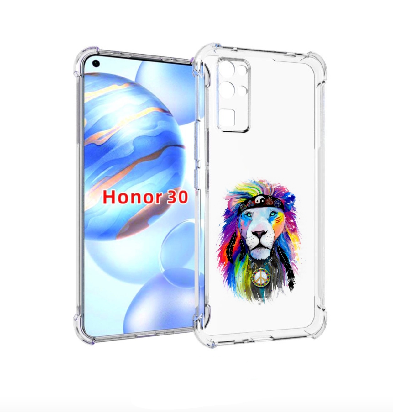 Чехол бампер MyPads Лев 3 для Honor 30 (BMH-AN10) противоударный