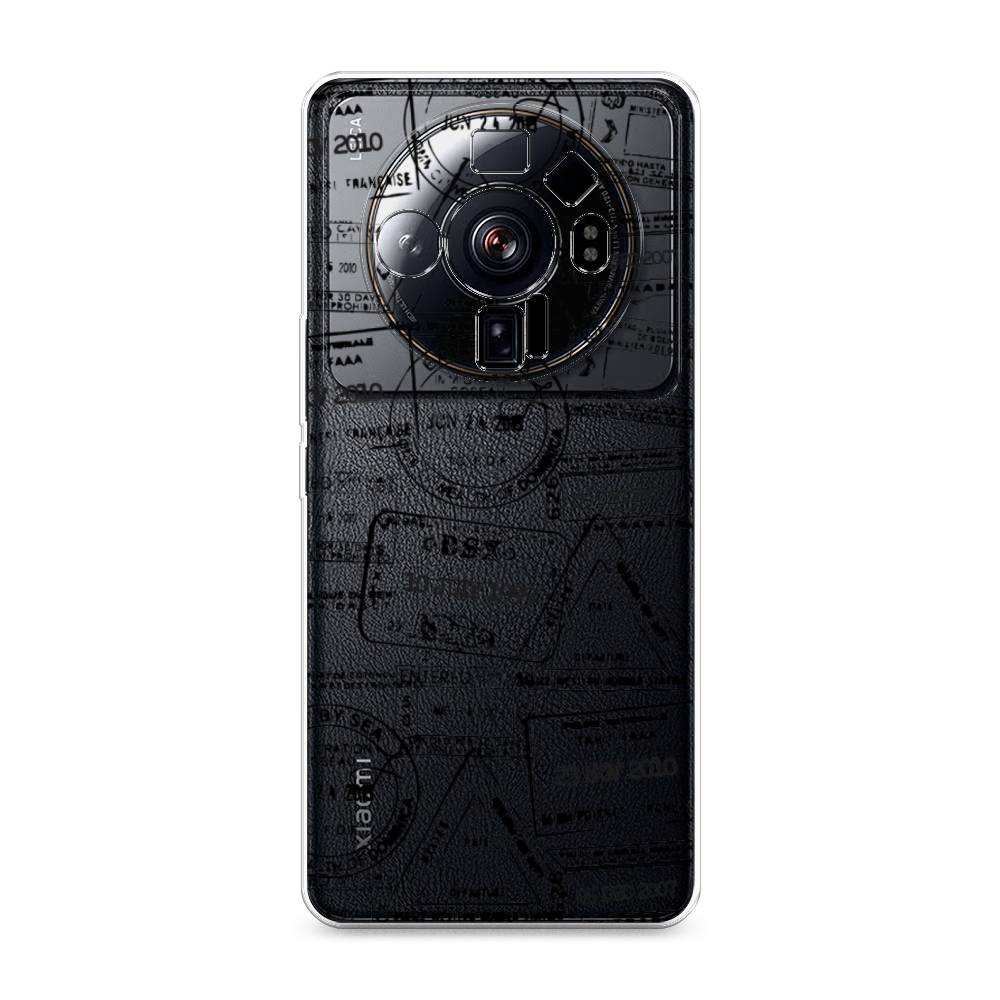 

Чехол на Xiaomi 12S Ultra "Visa stamps 2", Белый;черный;серый, 314550-2