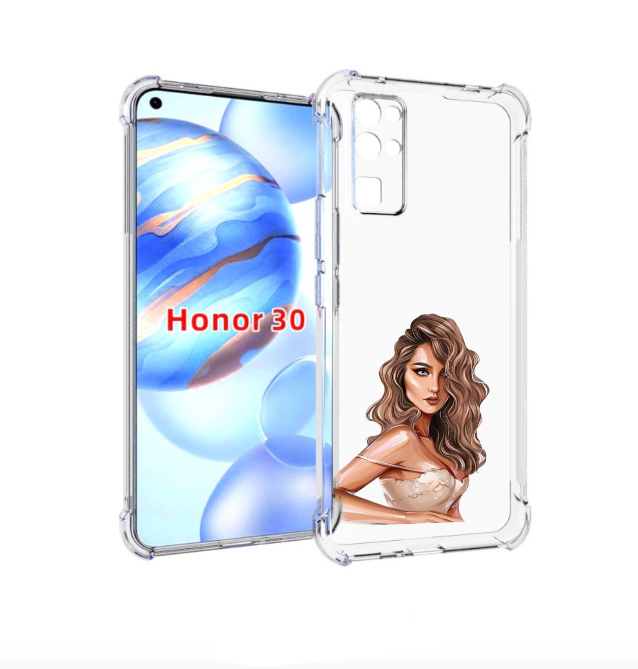 

Чехол бампер MyPads Кудрявая-девушка женский для Honor 30 (BMH-A, Прозрачный, Tocco