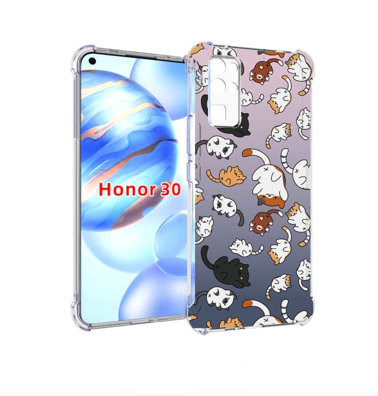 

Чехол бампер MyPads Котики-летают для Honor 30 (BMH-AN10) против, Прозрачный, Tocco