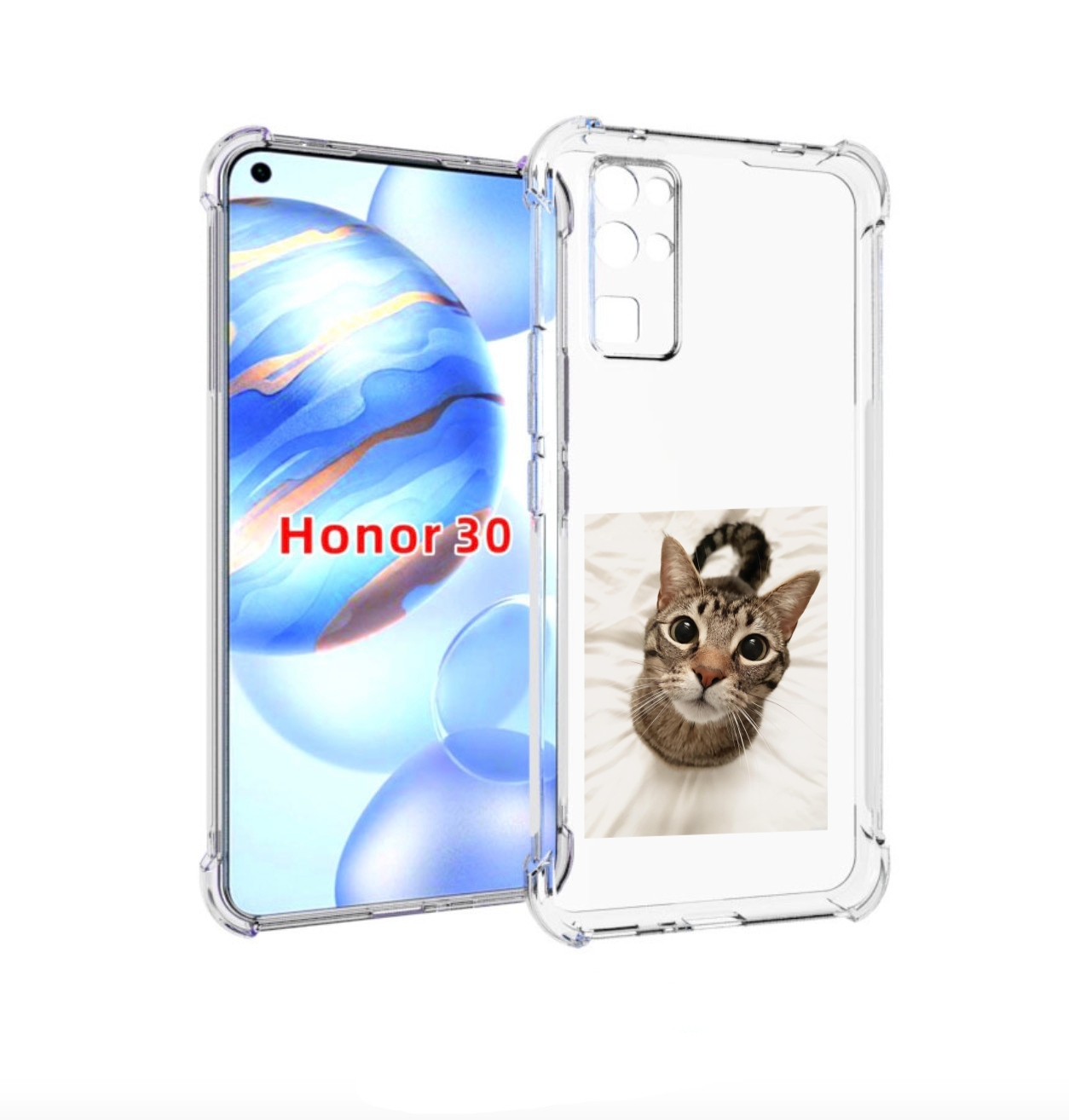 Чехол бампер MyPads Котик для Honor 30 (BMH-AN10) противоударный
