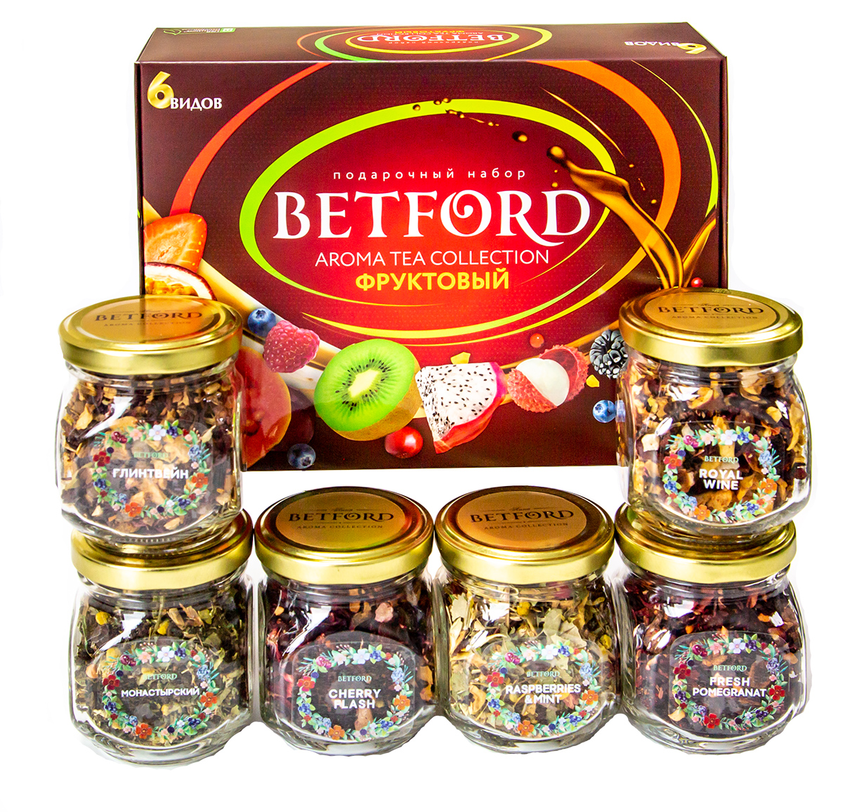 

Чай Betford Набор фруктовый, 6 банок