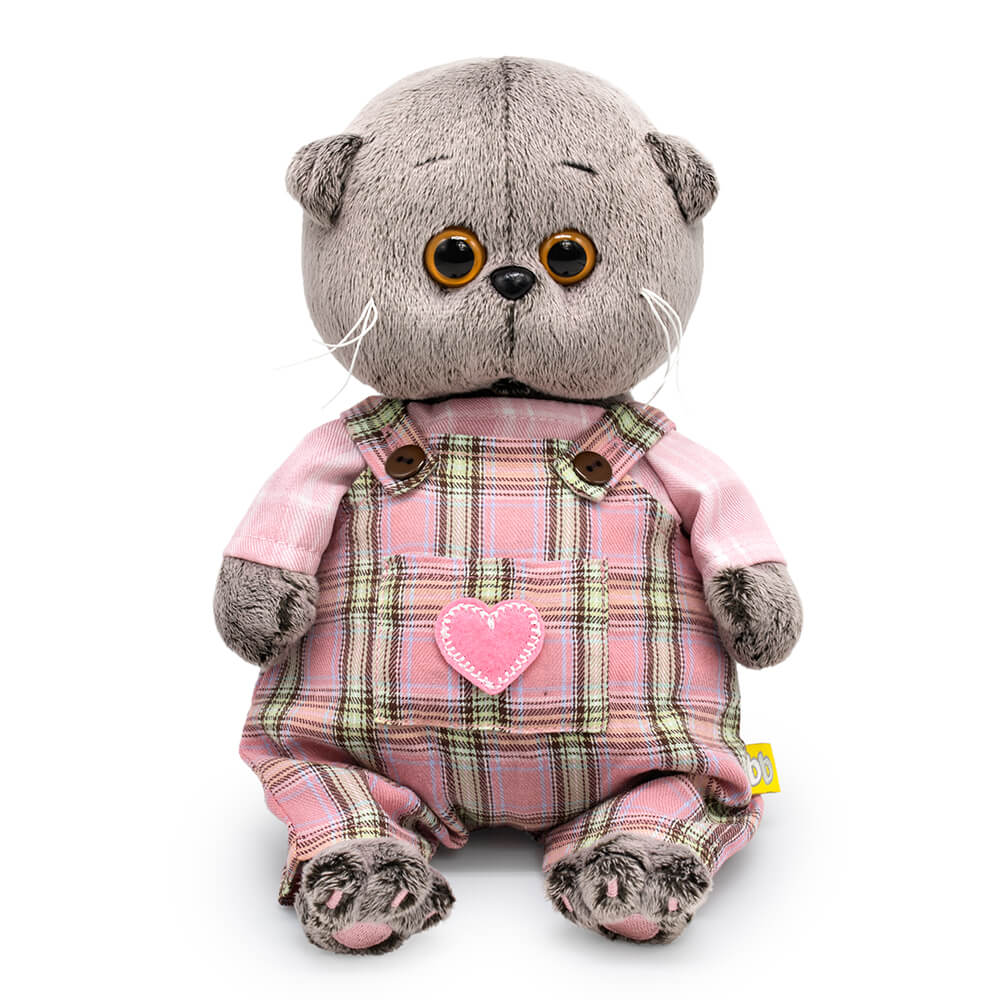 

Игрушка мягкая BUDI BASA Басик BABY в комбинезоне с сердечком 20см, Серый