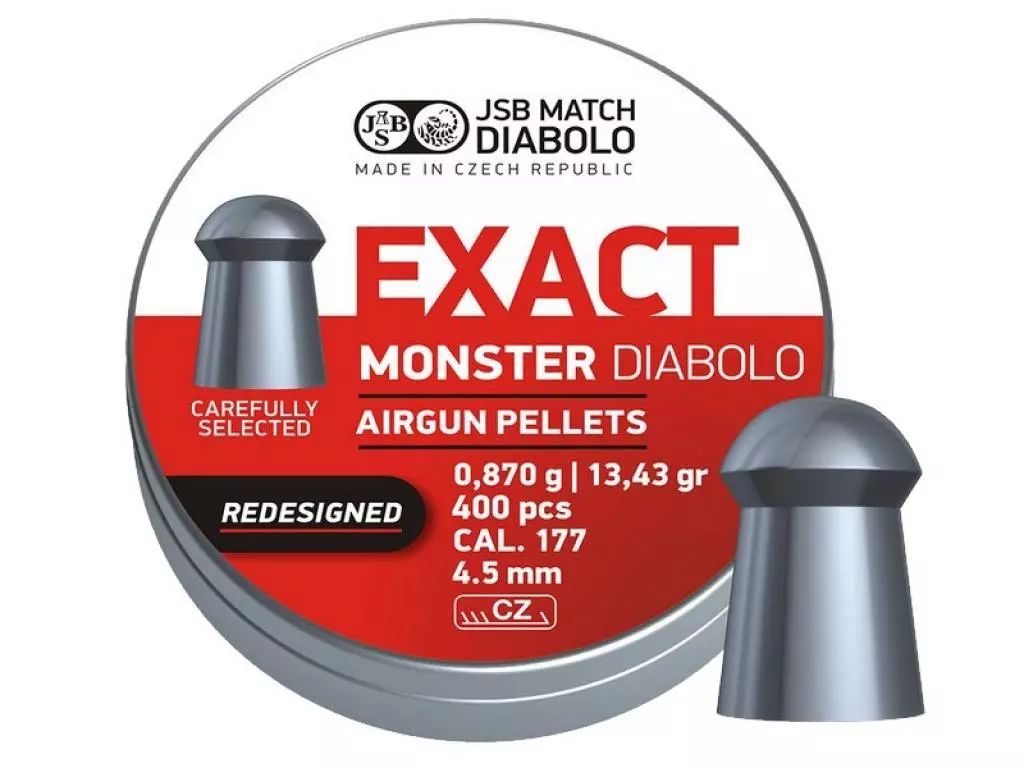 

Пули пневматические JSB Exact Monster (redesigned) 4,52 мм 0,87 грамм (400 шт.), Серый