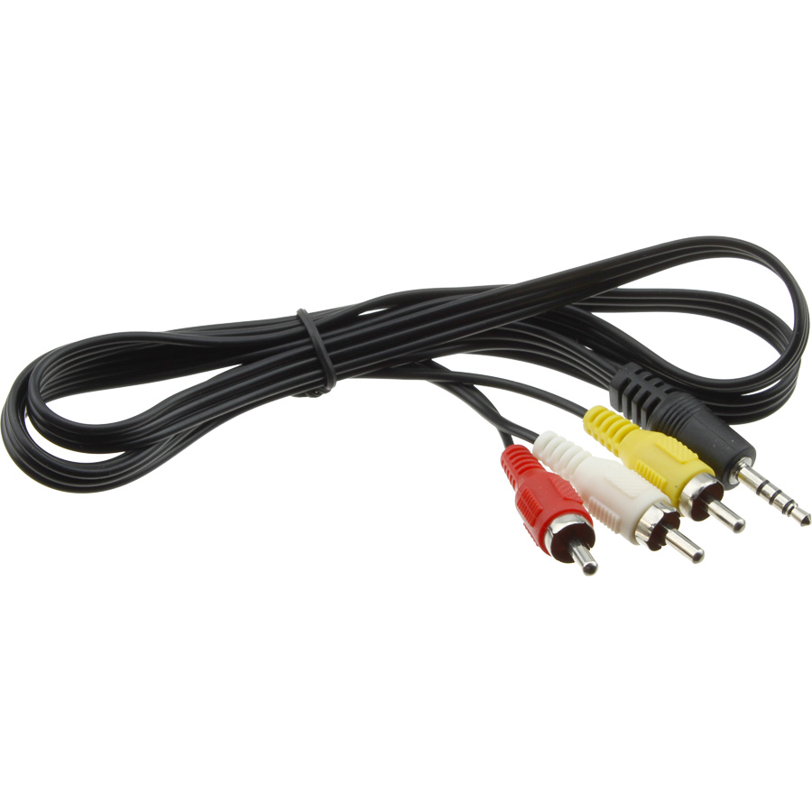 

Шнур 3RCA-J3.5 4PIN 1м для приставок тв длинный штекер
