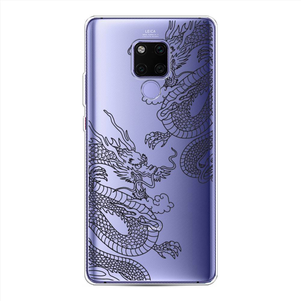 

Чехол для Huawei Mate 20X "Два китайских дракона", Серый;черный, 66950-1