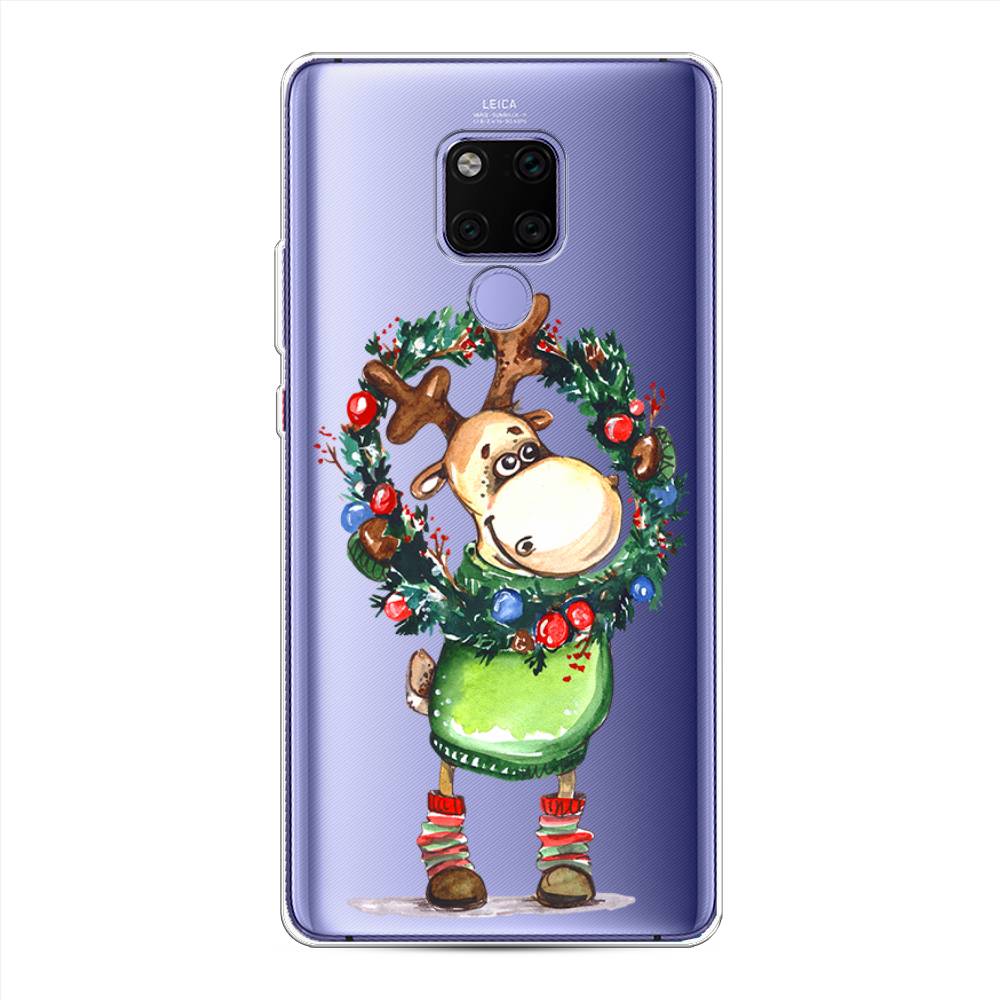 

Чехол для Huawei Mate 20X "Олень с новогодним венком", 66950-4