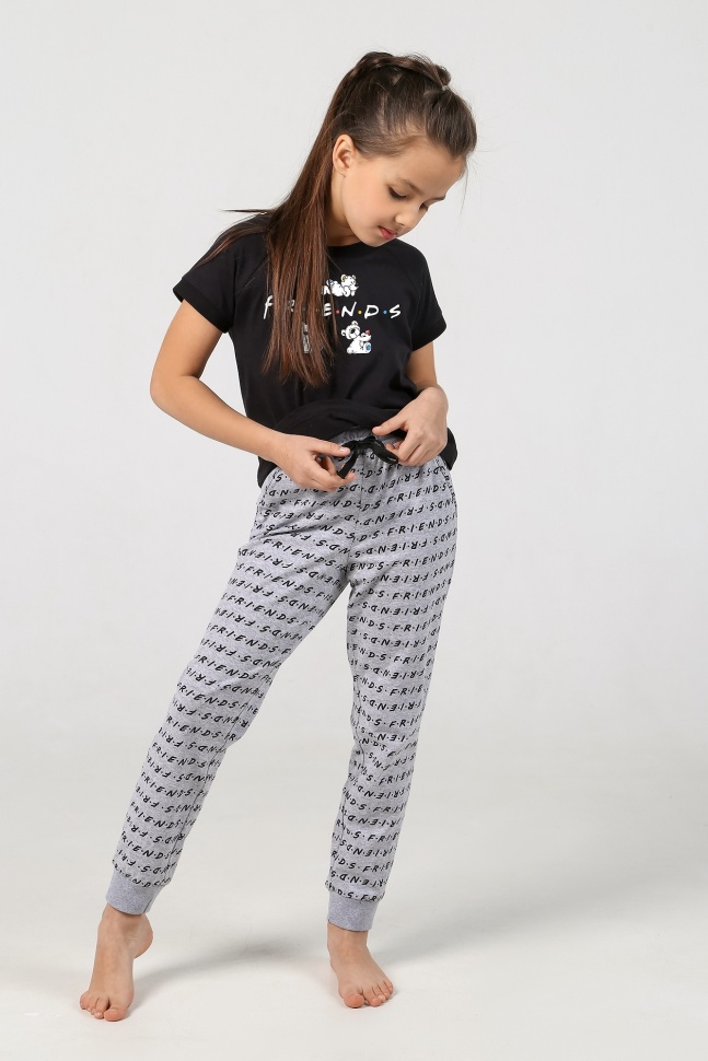 Пижама детская Violeta Френд-1, черный, 122