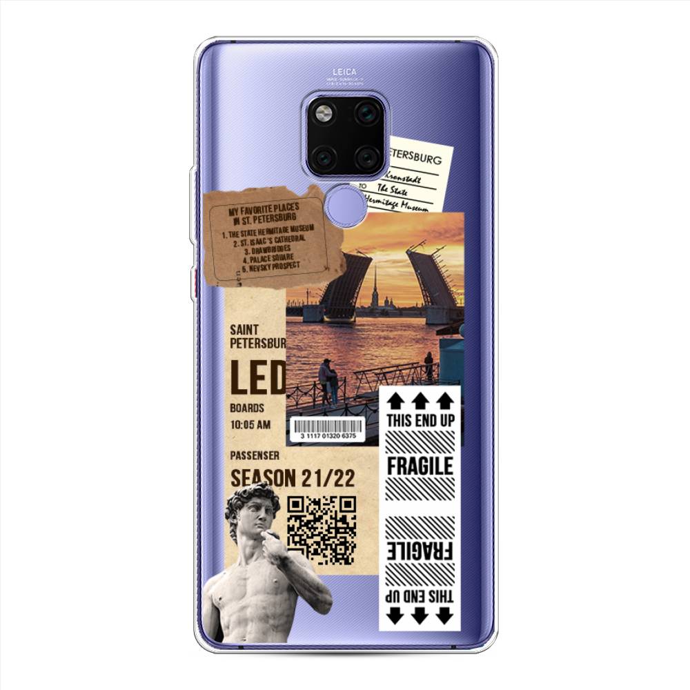 

Чехол для Huawei Mate 20X "Санкт-Петербург коллаж", Коричневый;бежевый;белый, 66950-6