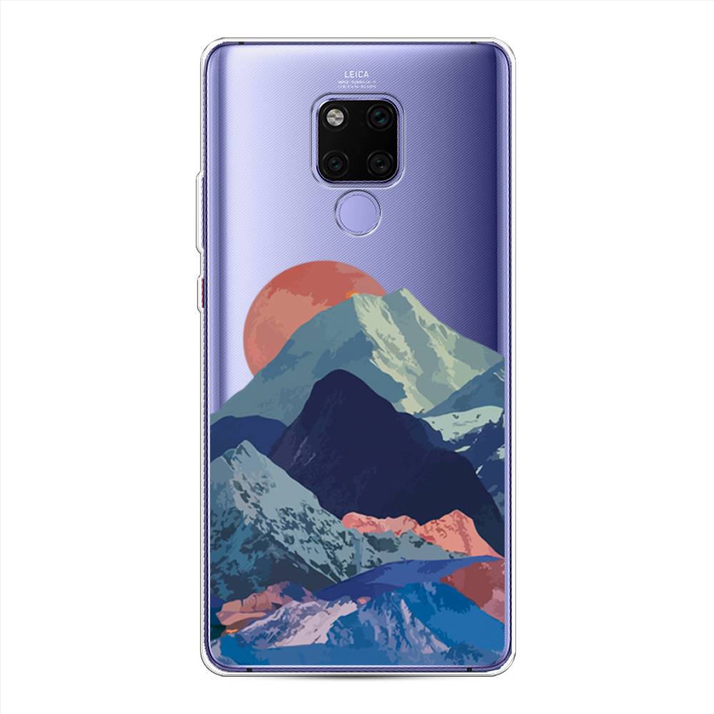 

Чехол для Huawei Mate 20X "Закат в снежных горах", Красный;серый;голубой, 66950-2