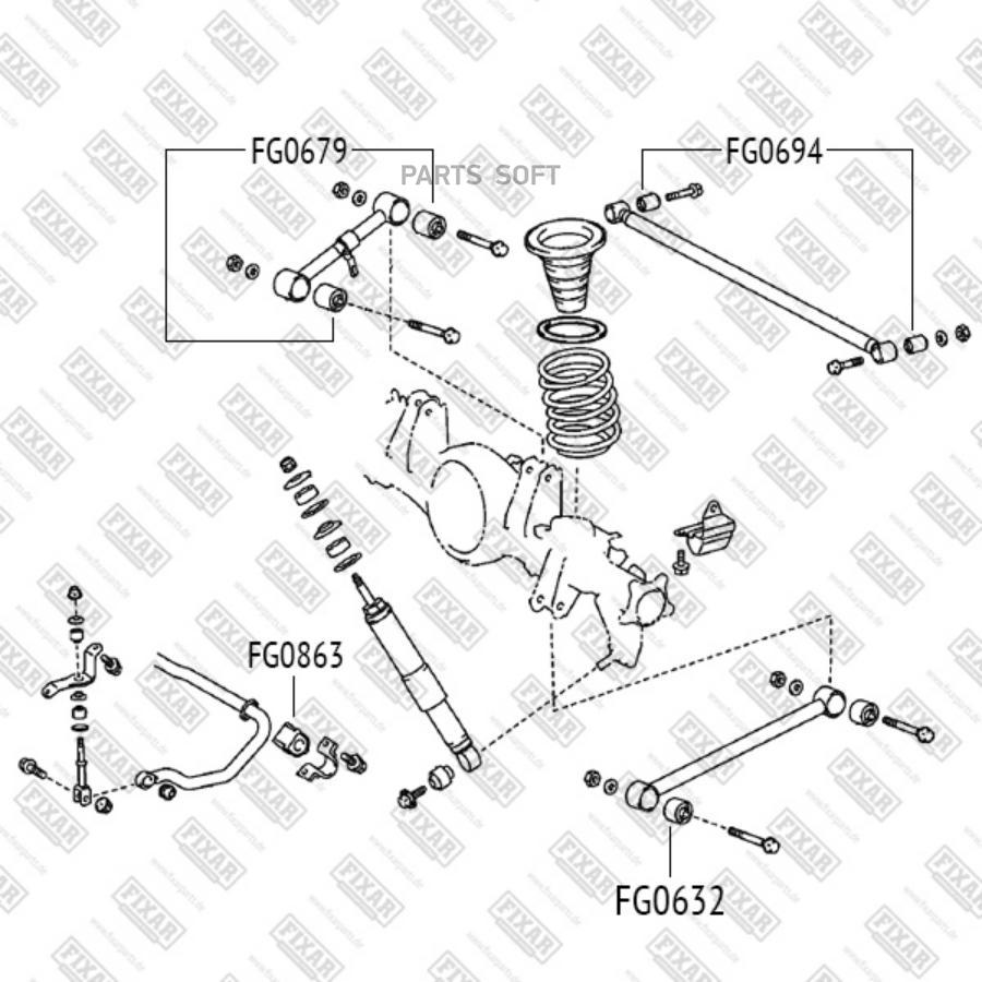 

С-Б.Зад. Нижнего Продольного Рычага Toyota Land Cruiser 200 08-> FIXAR арт. FG0632