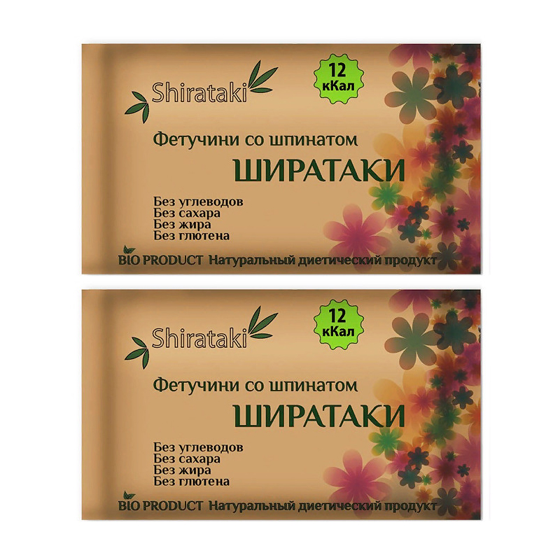 

Фетучини со шпинатом Shirataki (2 шт. по 340 г)