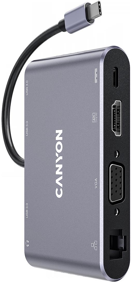 Canyon Концентратор USB Type-C Canyon CNS-TDS14 3 х USB 3.0 RJ-45 HDMI USB Type-C VGA mini