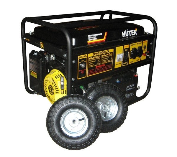 

Портативный бензогенератор HUTER DY6500LX с колесами