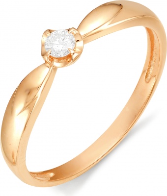 

Кольцо с бриллиантом из красного золота р. 16,5 Алкор 11706-100, 11706-100