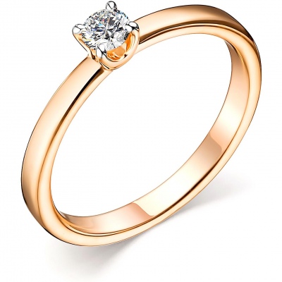 

Кольцо с 1 бриллиантом из красного золота р. 18 Алкор 14528-100, 14528-100