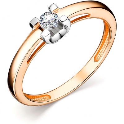 

Кольцо с 1 бриллиантом из красного золота р. 16,5 Алкор 14296-100, 14296-100