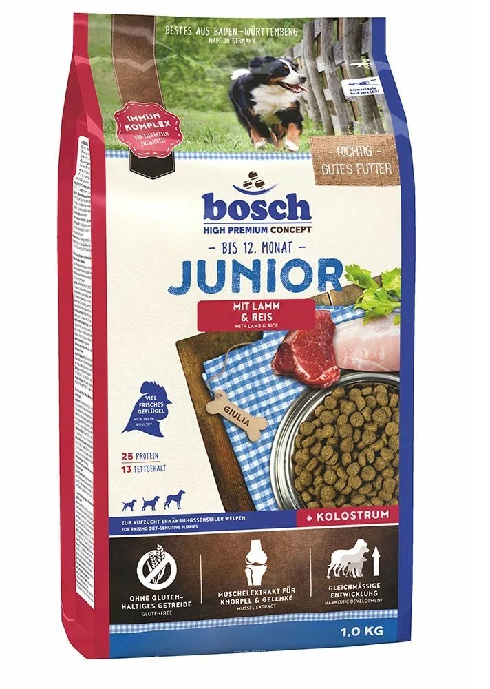 Сухой корм для щенков Bosch Junior, ягненок и рис, 1кг