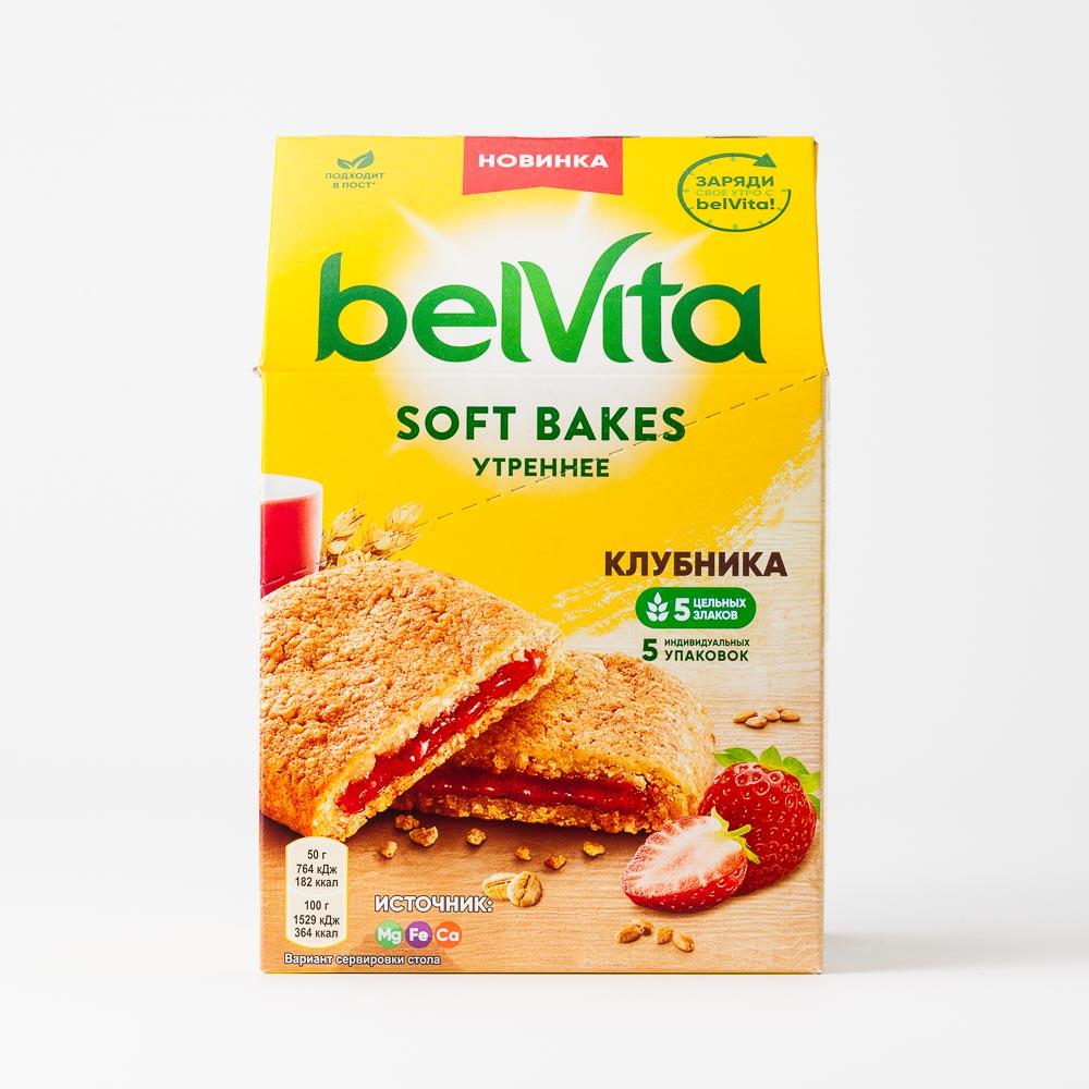 фото Печенье belvita утреннее с цельнозерновыми злаками, клубничной начинкой 250 г