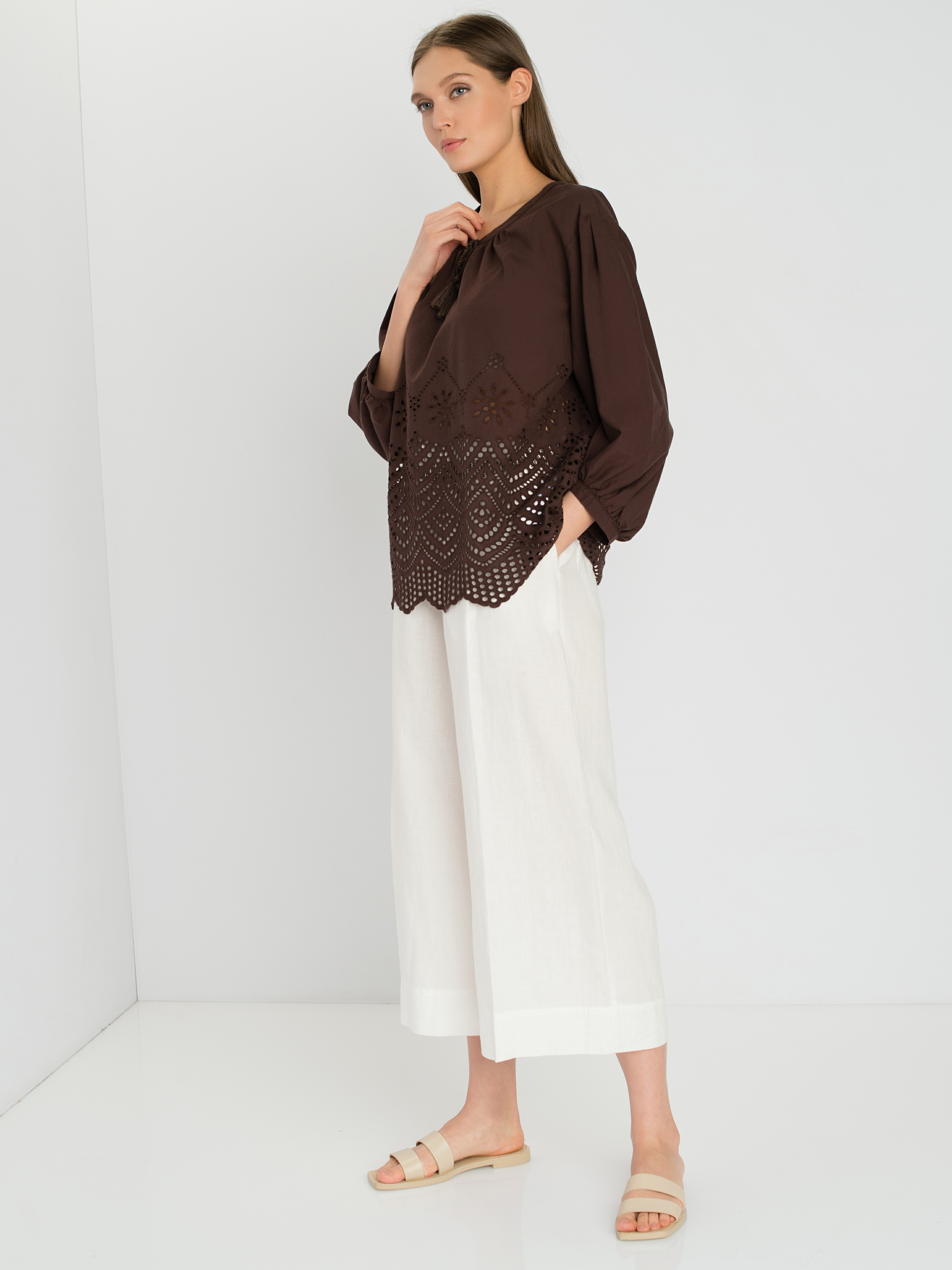 

Блуза женская Gerry Weber 760028-31432-70487 коричневая 34, 760028-31432-70487