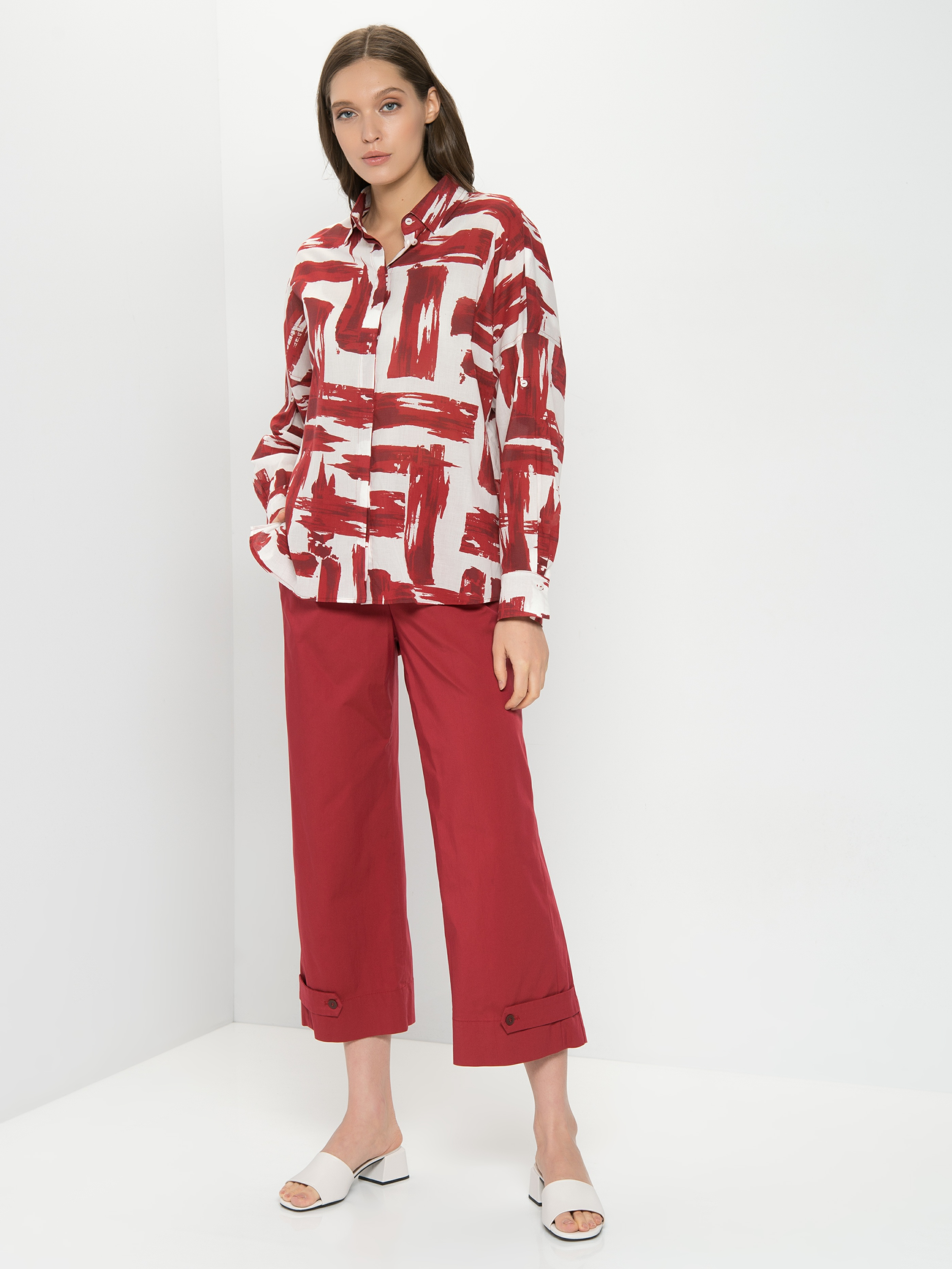 

Рубашка женская Gerry Weber 760027-31421-9106 красная 34, 760027-31421-9106
