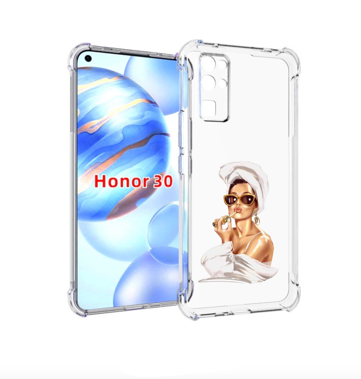 

Чехол бампер MyPads Девушка-утром женский для Honor 30 (BMH-AN10, Прозрачный, Tocco