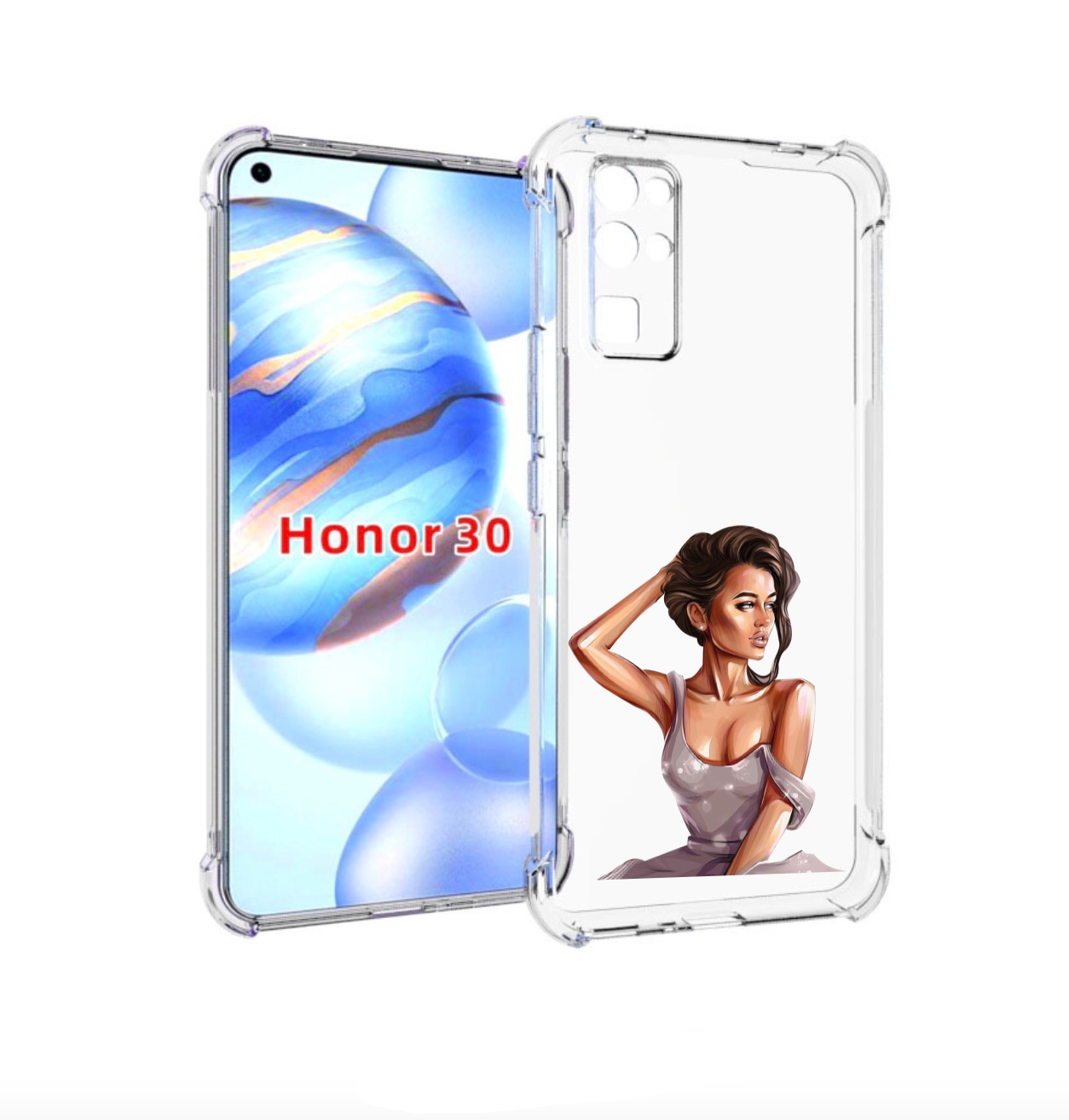 

Чехол бампер MyPads Девушка-с-прической женский для Honor 30 (BM, Прозрачный, Tocco