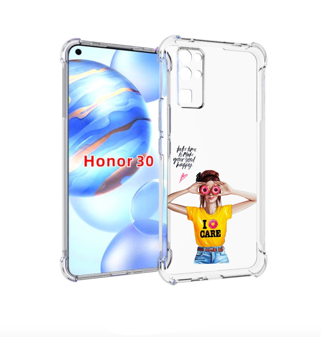 

Чехол бампер MyPads Девушка-с-пончиками женский для Honor 30 (BM, Прозрачный, Tocco