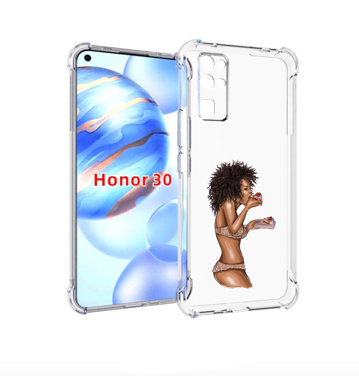 

Чехол бампер MyPads Девушка-с-пирожными женский для Honor 30 (BM, Прозрачный, Tocco